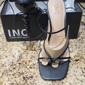 INC International Concepts Black and Heeled Sandals